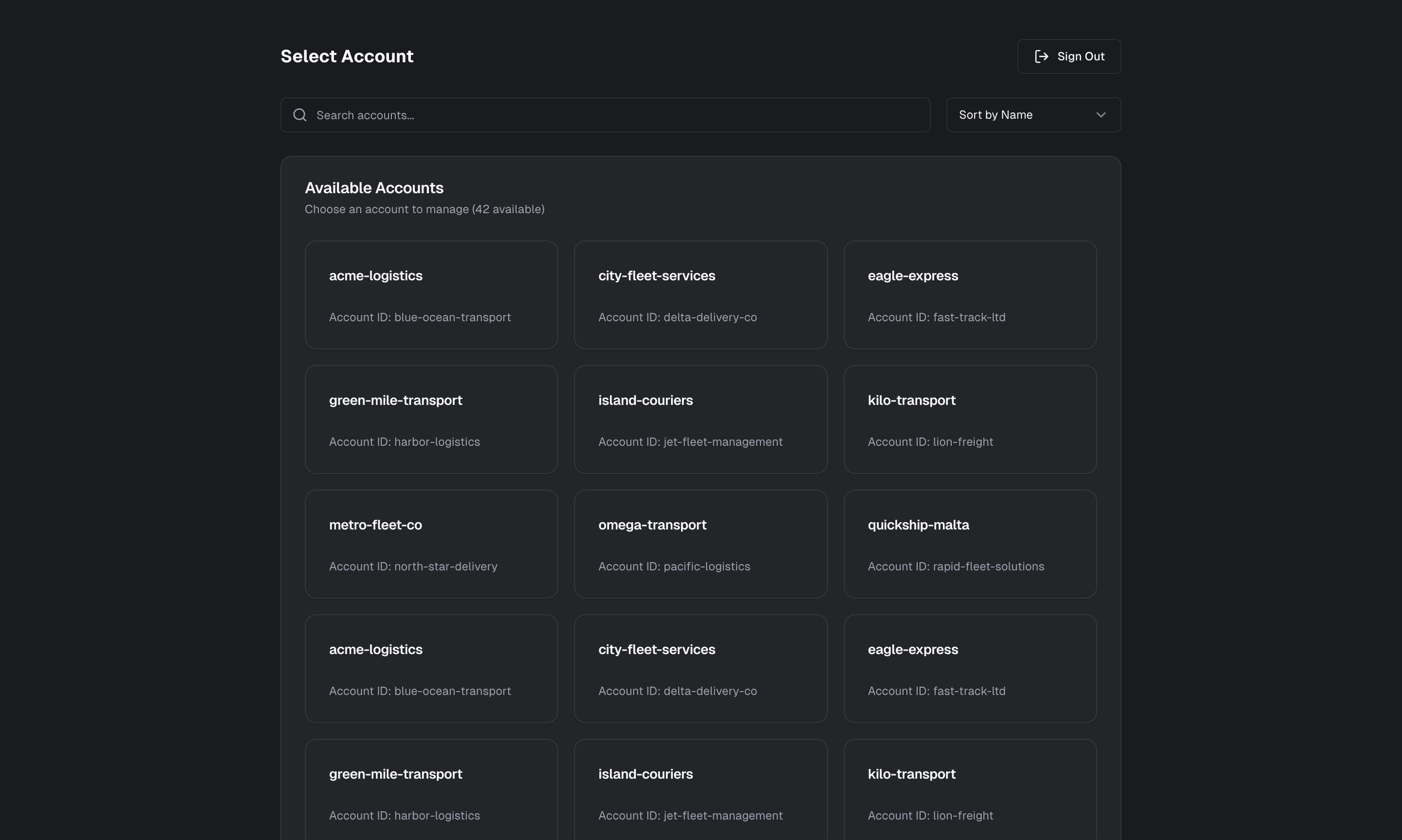 Account Selection