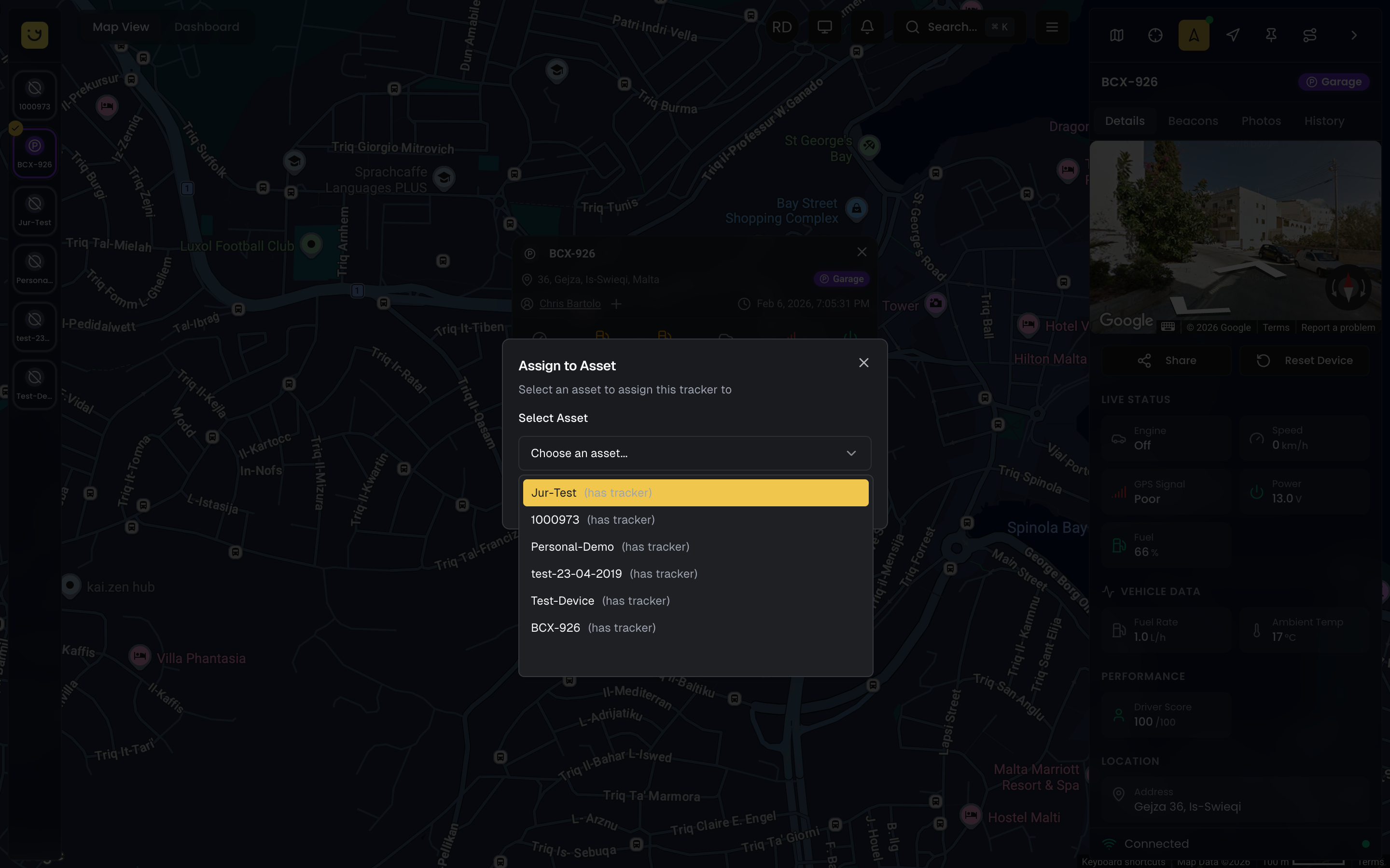Assign Tracker to Asset