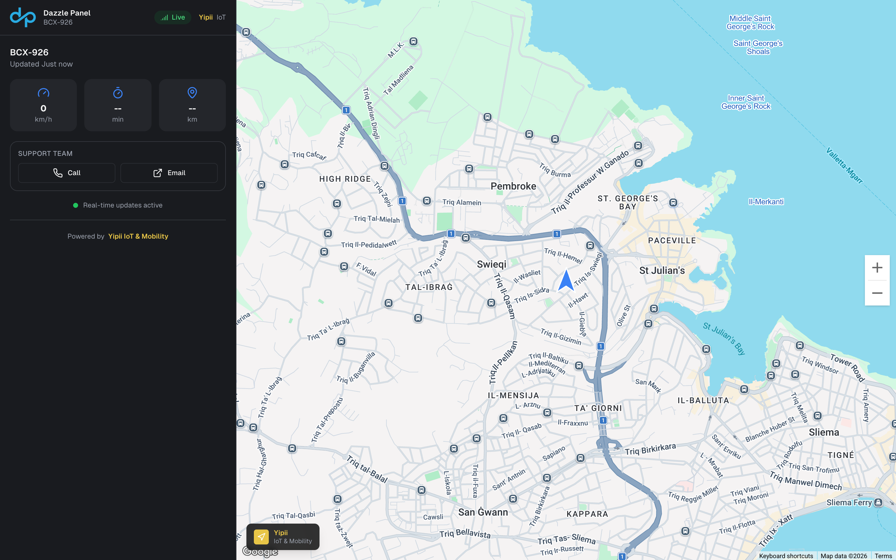 Public Tracking Page