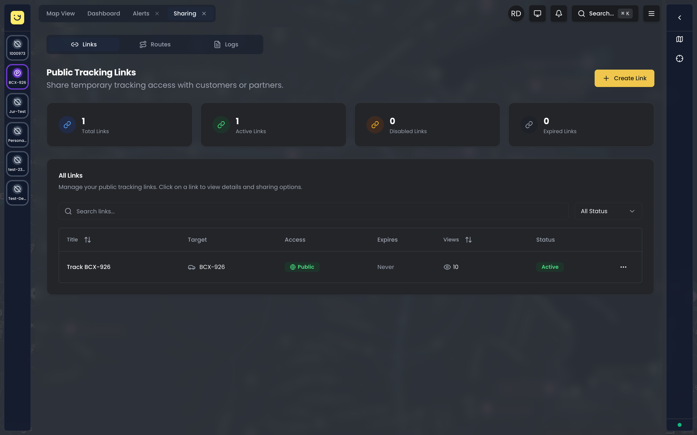Public Tracking Links