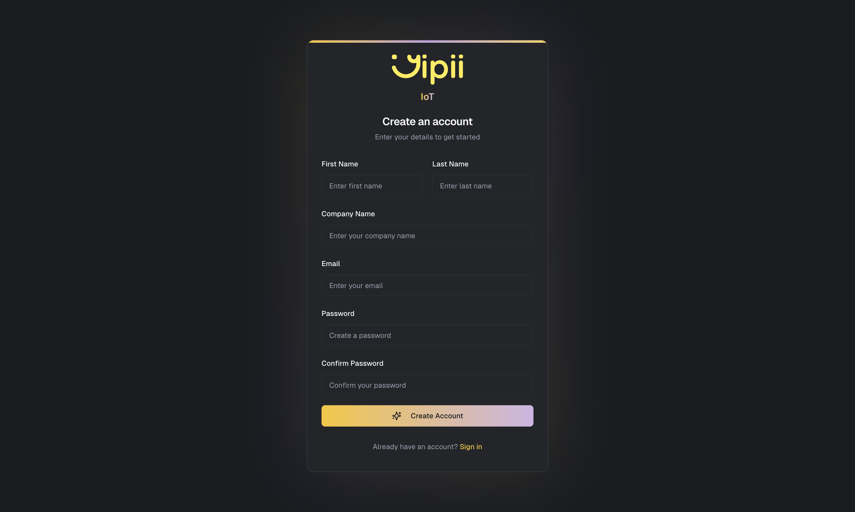 Sign Up Page