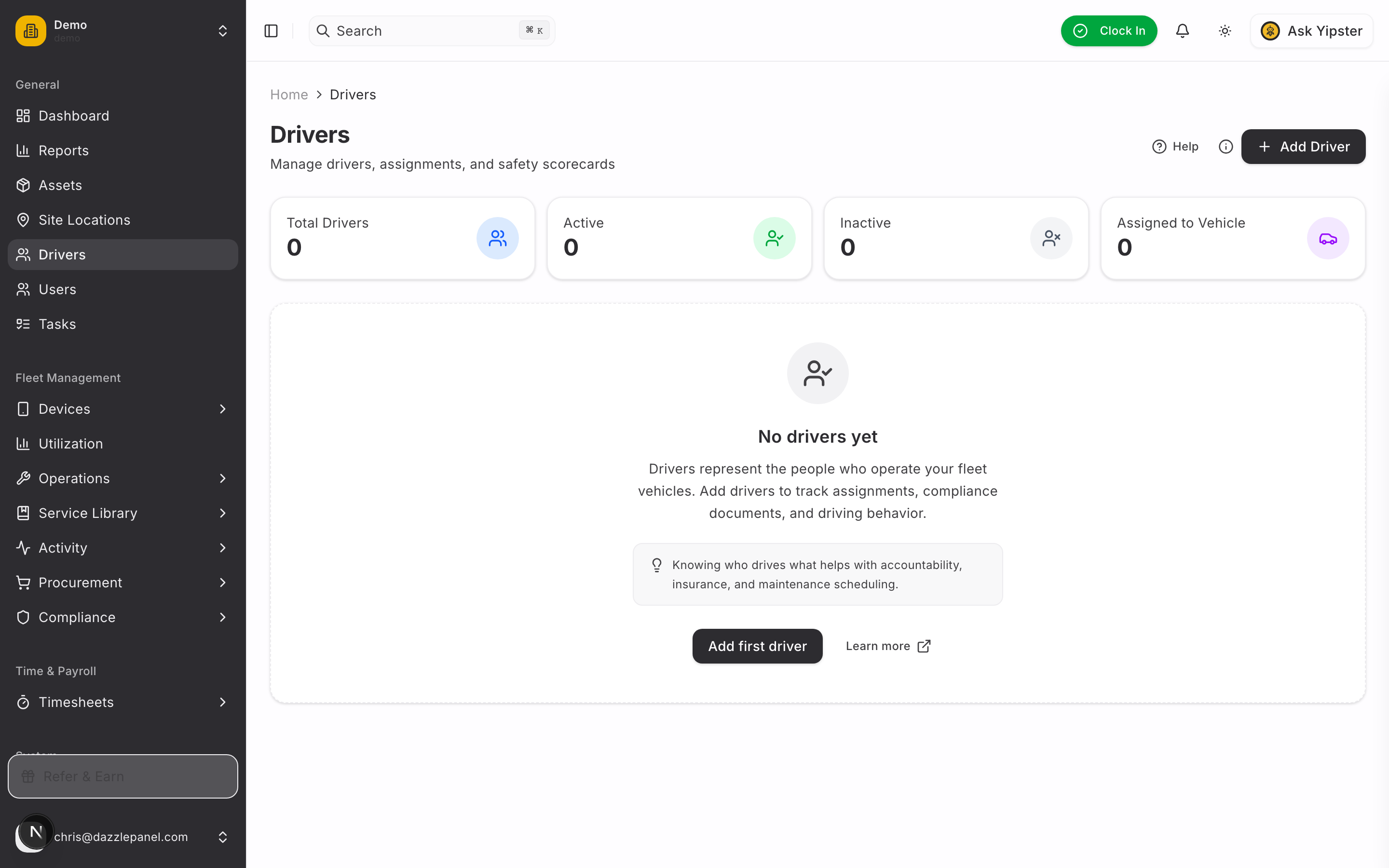 Drivers list - Desktop